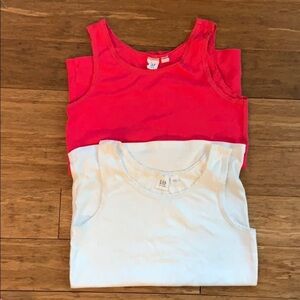 GAP KIDS Girls 2 Tanks White/Pink NWOT XXL 14-16